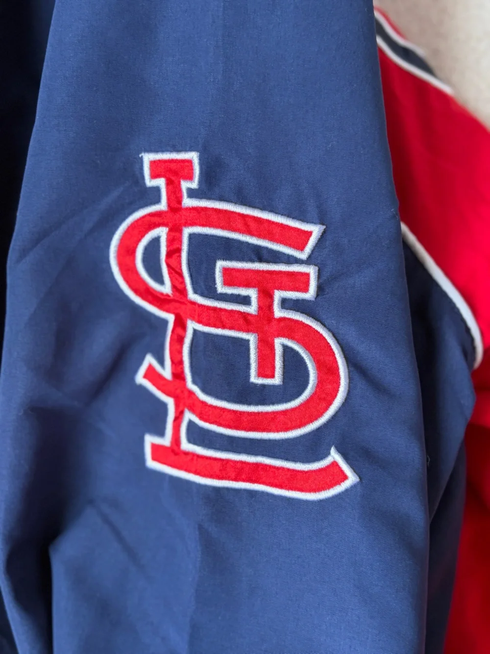 MLB St. Louis Cardinals Baseball Red and Navy Pullover Jacket Men Size Medium
